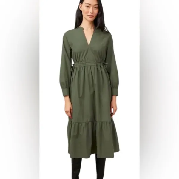 Rails‎ Maple Olive Smoke Midi Dress Smocked Waist Boho Cottagecore Chic Size S - Image 3