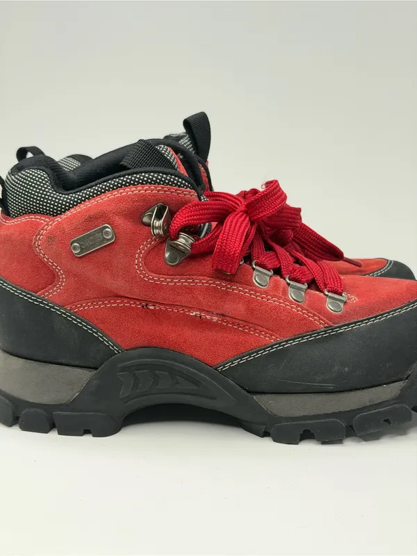 Candie’s Vintage Women’s Size 8.5 Red Leather Hiking Boots Chunky Lug Sole Y2K - Image 10