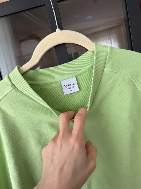 Outdoor Voices crewneck Jade Terry Green Sweatshirt Pullover Top lime - Image 2