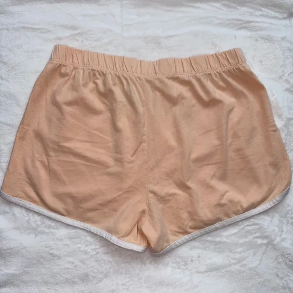 Wound Up Women’s Athletic Lounge Shorts - Peach White Trim Pull On Elastic Waist - Image 7