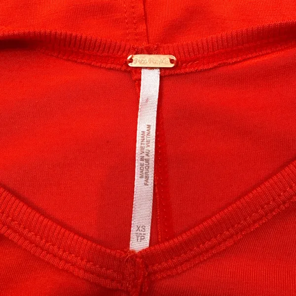 Free People Moonshine Top Glare Red Oversized‎ Slouchy Tunic Tee Boho Size XS - Image 4