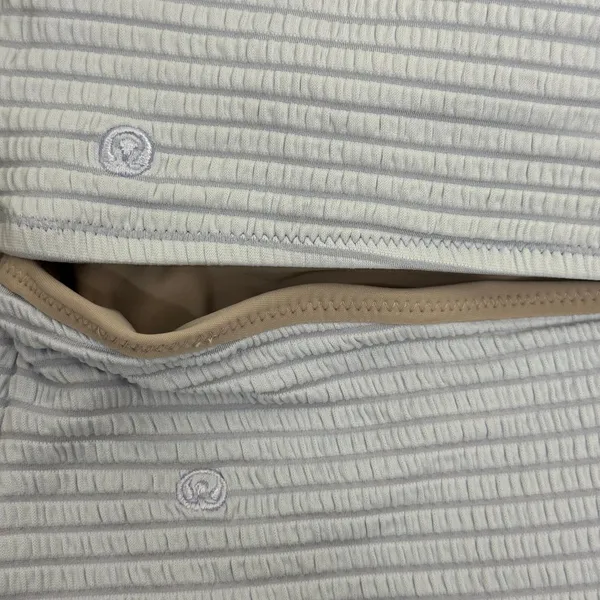 Lululemon Smocked Swim Bikini Top & Bottom Set Size 6 Hyper Stripe Pastel Blue - Image 4
