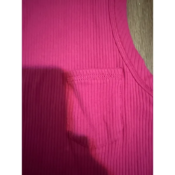 FP Movement Free‎ People Ribbed Mock Neck Tank Top Magenta Pink Medium OB1041695 - Image 3