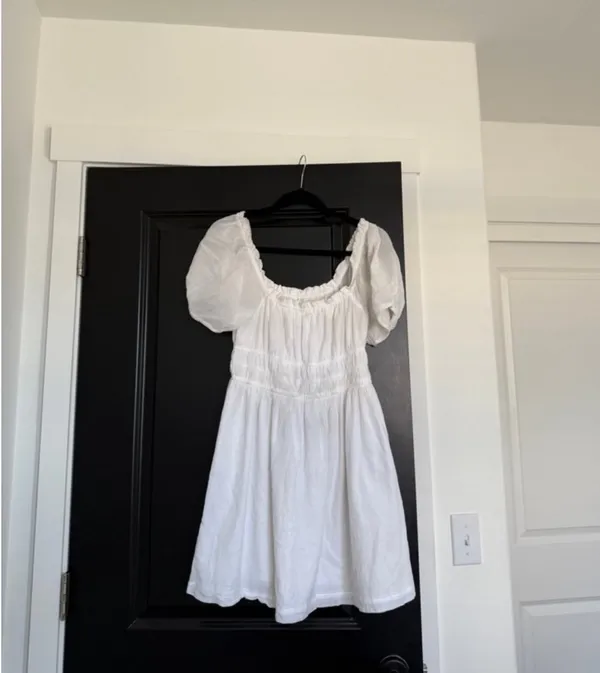 Bp white off the shoulder smocked bodice dress - Image 6