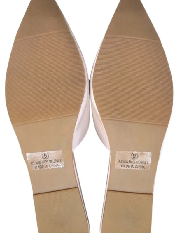 Lulu's Champagne Pearl-Embellished Pointed slip on Mule Bridal regency core - Image 5