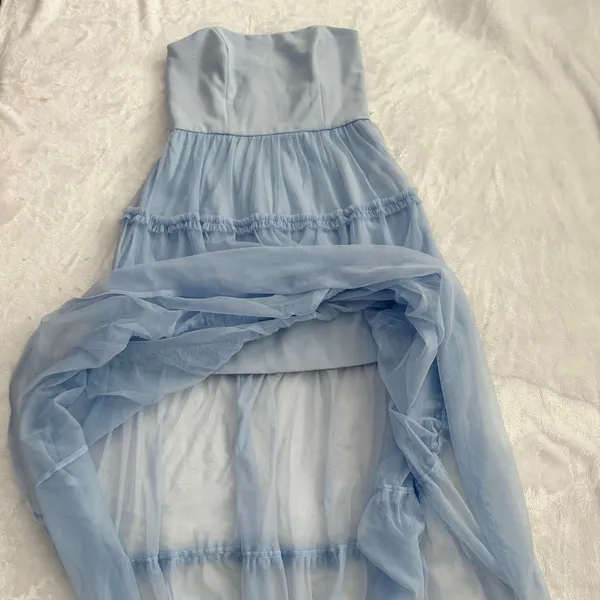 French Connection Strapless Pale Blue Dress - Image 7