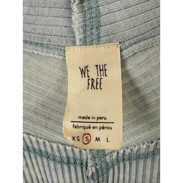 We the Free Light Blue Plunging V-Neck Long Sleeve Top - Size - Small - Image 5