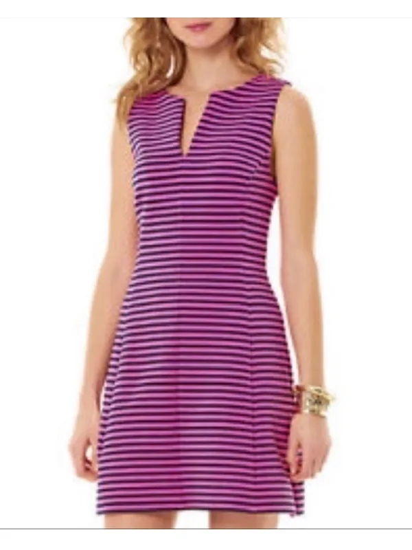 Lilly Pulitzer Brielle Striped Sleeveless Fit and Flare Dress Pink Navy womens - Image 10