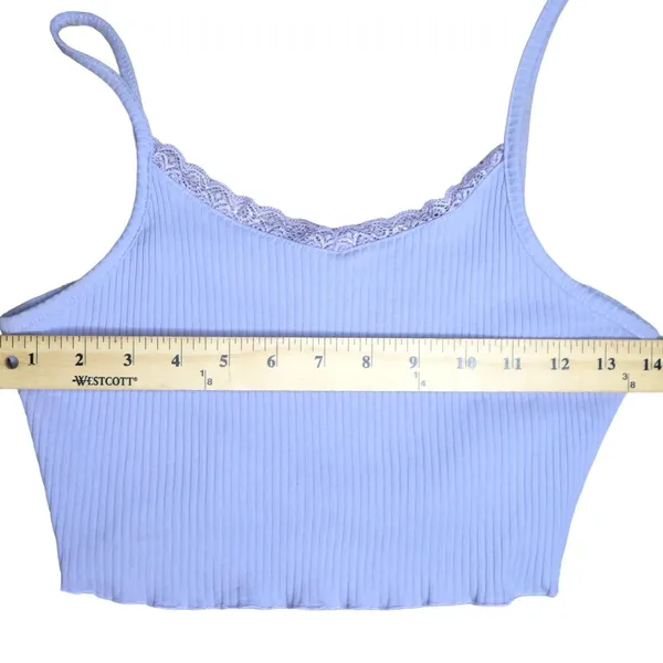 Ribbed Crop Top Tank Lilac Lavender Purple Size Small - Image 5
