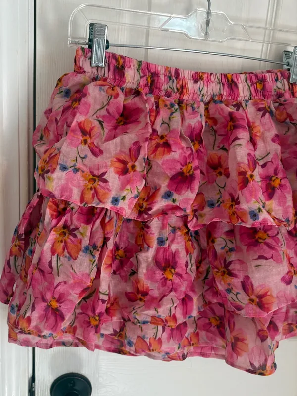 Endless Rose Two Piece Ruffle Skirt and One Shoulder Top Floral Set - Image 12