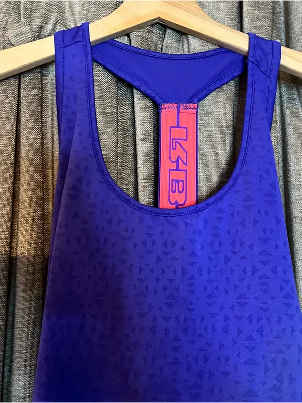 RBX Perfoemance Athletic Purple Geometric Print Racerback Tank Top Size Large - Image 4