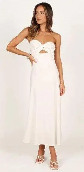 Petal & Pup Rosetta White Strapless Cut Out Midi Dress 4 - Image 2