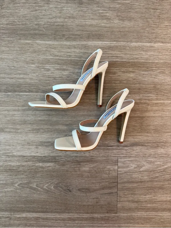 Steve Madden White Slingback High Heel Sandals in Grade White, Size 5.5 - Image 10