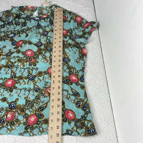 Banana Republic Multicolored Jewel Print Short Sleeve size Medium - Image 11