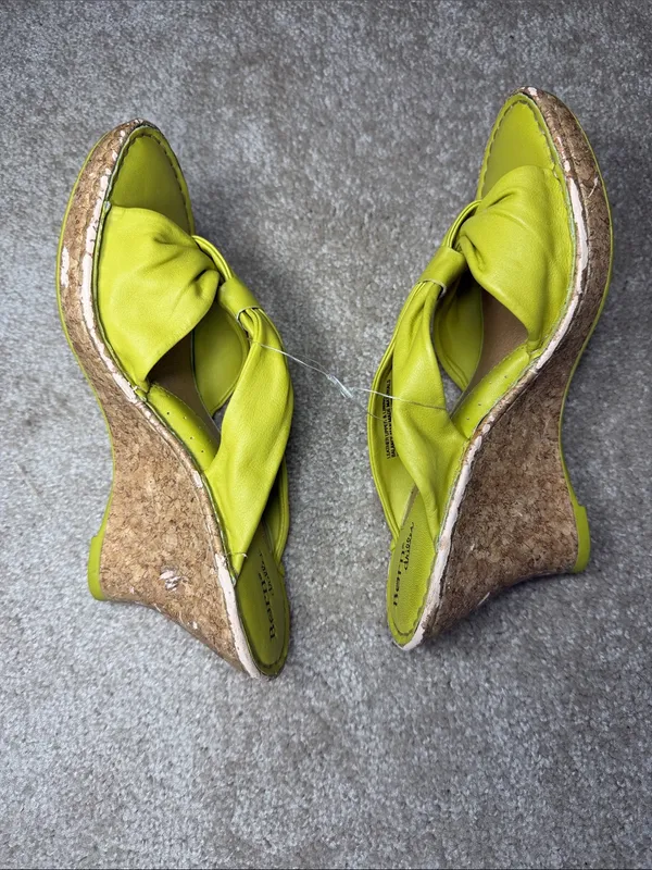 Born drillers Lime Green Knotted Slide Sandals Size 8 - Image 5