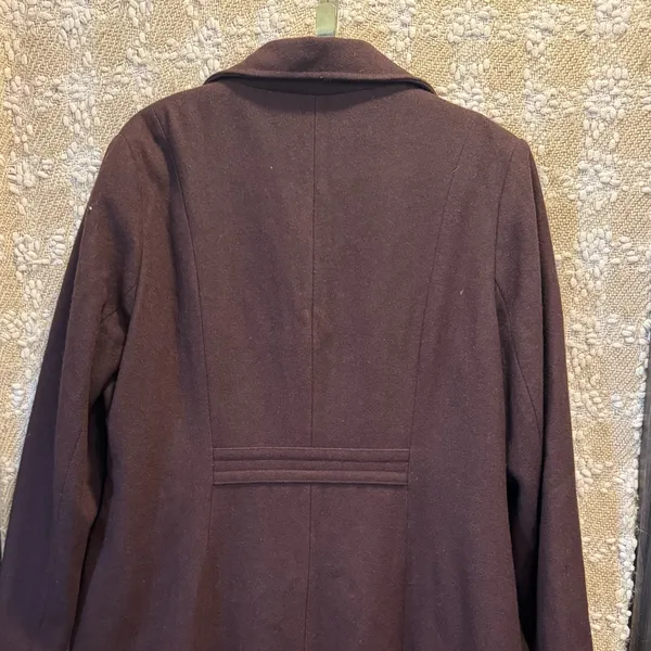 Beau Monde Women’s Brown Wool Blend Lined Pea Coat Jacket Classic Size 2XL - Image 4