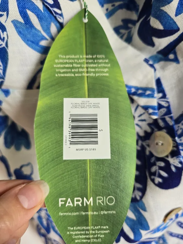 FARM RIO ACTIVE Off-White Fora Birds Eurofax Mini Dress. - Image 10