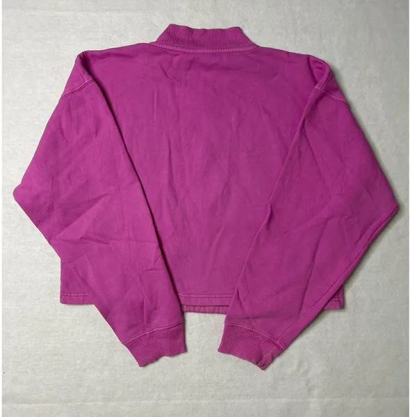PINK Victoria's Secret Pink Crop 1/4 Zip Sweatshirt Pullover Fleece Small - Image 4