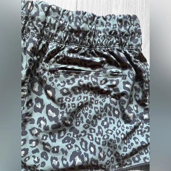 HURLEY Women’s Leopard Print Camo Green Swim Shorts - Image 3