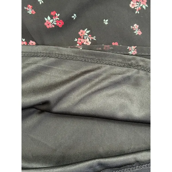 No Boundaries Black‎ Floral Midi Slip Dress Small Smocked Back Cottagecore Boho - Image 6