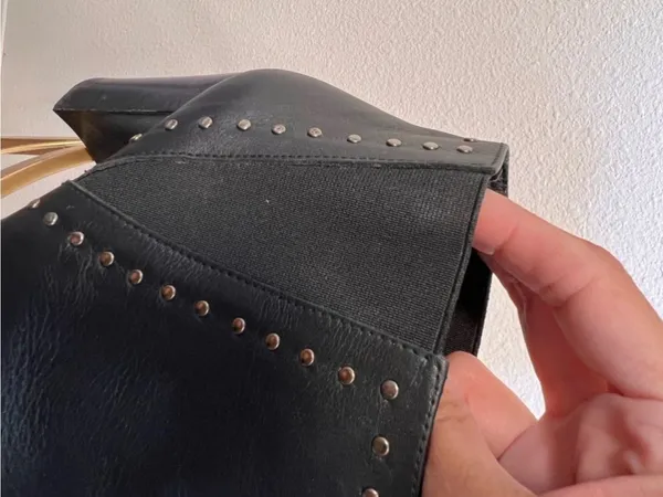 Patricia Green Black Leather Studded Chelsea Ankle Bootie Size 7 - Image 3