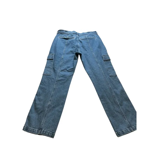 Madewell 90s Straight Cargo Jeans Womens 31 Blue Medium Wash Utility Denim Pants - Image 9