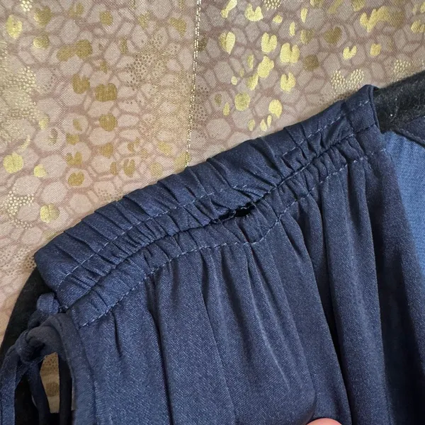 White House Black Market Navy Blue Sleeveless Pleated Midi Dress XL - Image 5