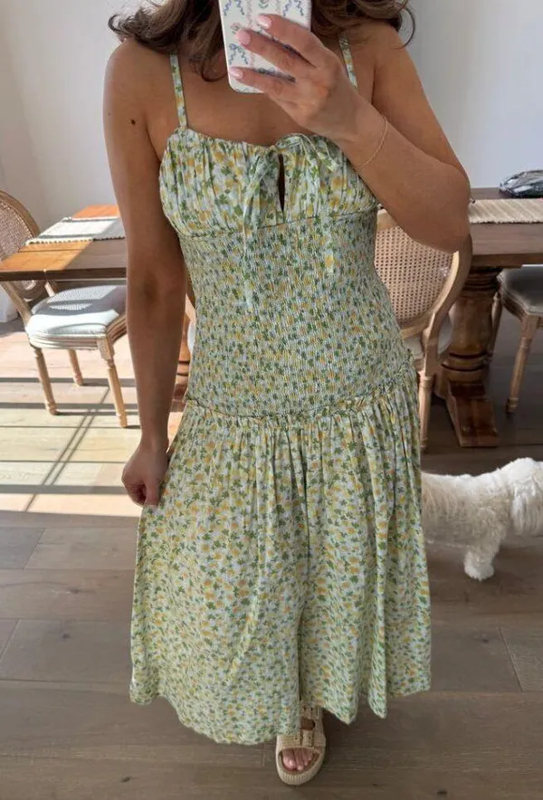 FREE PEOPLE Lavender Daze Dress in Green Combo Size Medium NWT - Image 2