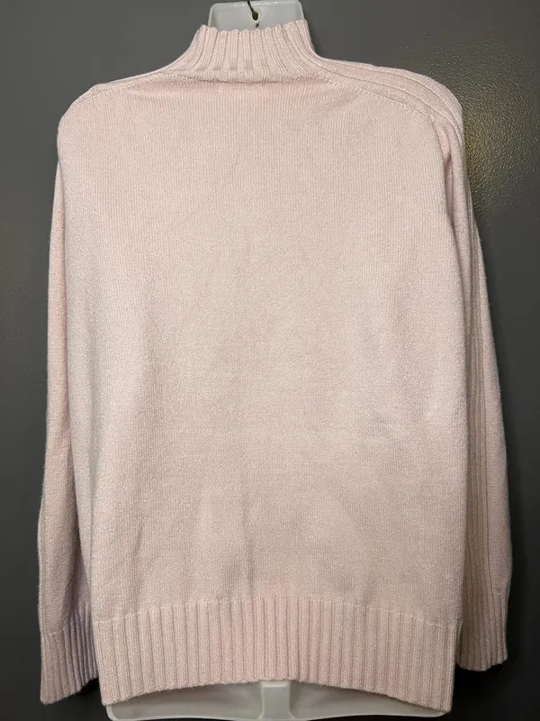 LESUMES Sweater Womens Large Pink Mock Neck Raglan Knit Pullover Cozy Soft - Image 5
