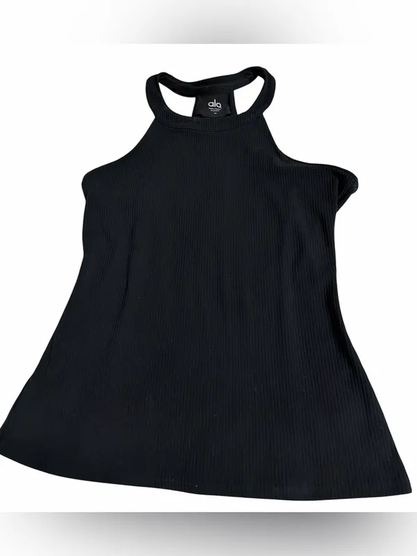 Alo Ribbed Insight High-Neck Tank top - Black - Image 2