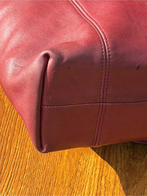 Vintage 1980s Coach Shopping Bag Large Red Leather Tote NYC USA 0535-929 - Image 14