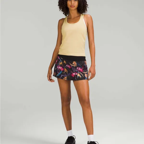 Lululemon Athletica Pace Rival Mid-Rise Skirt Skort Veiled Floral Black Multi 8 - Image 8