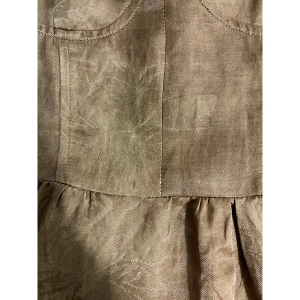 NEW 12th Tribe Brown Kit Mocha Floral Boho Satin Sleeveless Micro Mini Dress S - Image 10