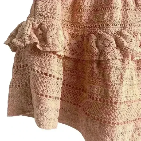 Aerie Women's M Light Pink Lace Ruffle Mini Skirt Summer Casual‎ NWT - Image 2