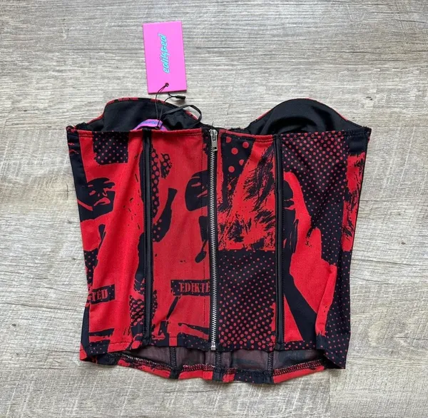 Edikted Zip-Up Corset Top - Image 2