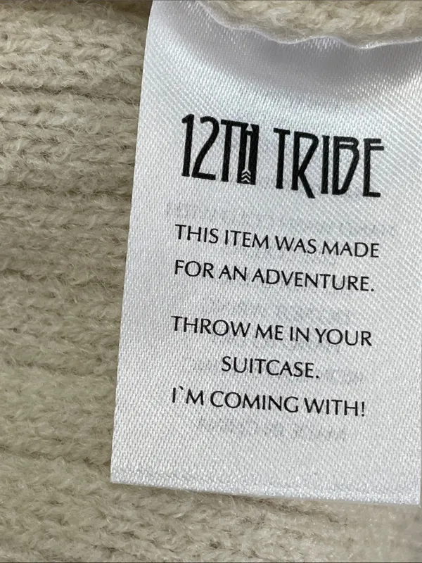 12th Tribe Blanc Cream Off the Shoulder Sweater - Image 5
