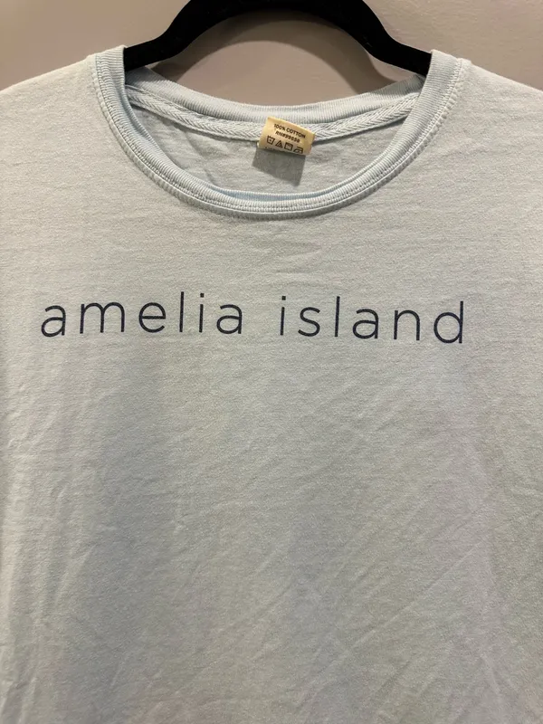 Comfort Colors Blue 84 Amelia Island, FL Short Sleeve Logo Tee - Image 3