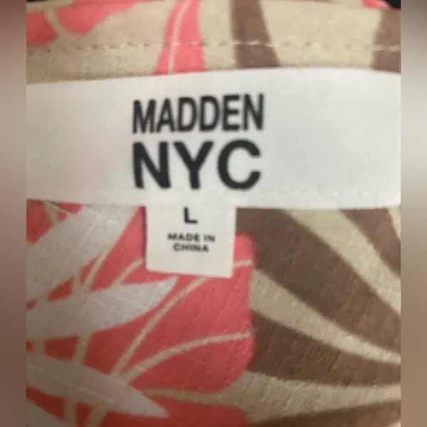 Madden NYC Juniors Cottagecore Floral boho feminine smocked minidress L - Image 6