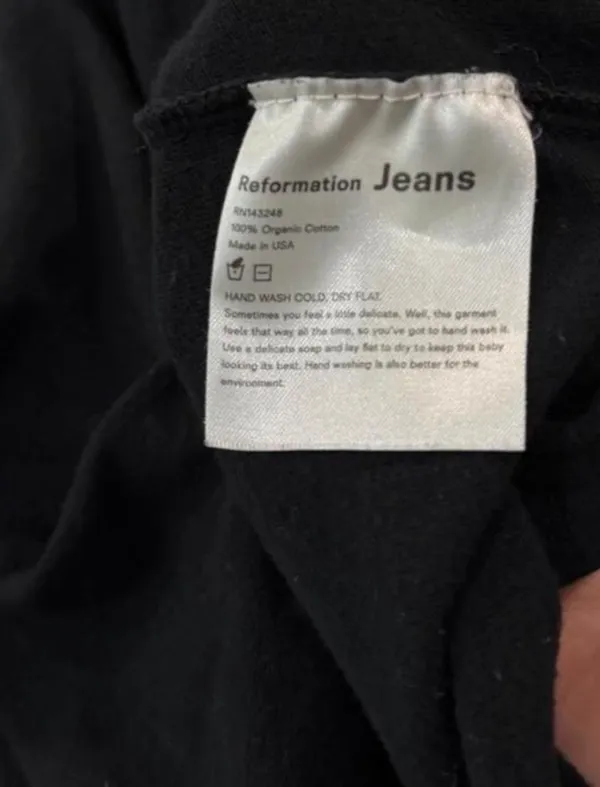 Reformation Organic Cotton Black V-Neck S - Image 7
