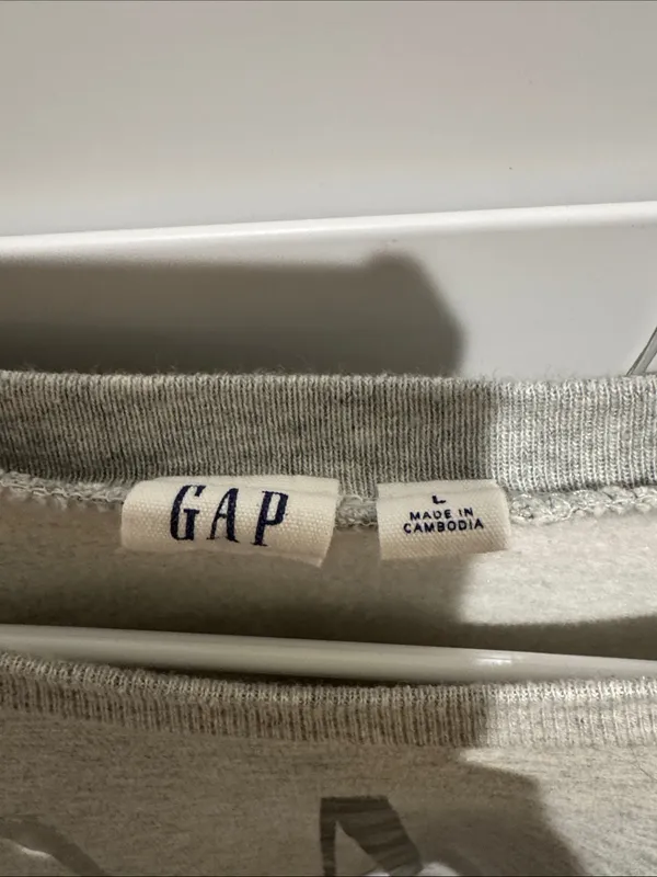 GAP Light Gray Crewneck Sweatshirt with Silver Logo 21 PTP - Image 2