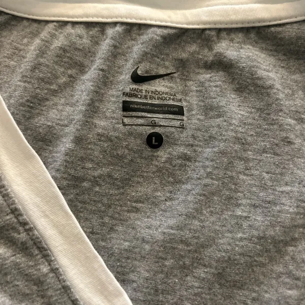 Nike Gray and White Short Sleeve Tee Buffs Design - Image 2