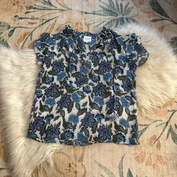 MISA Maria Floral Top In Flora Azulia - Image 2
