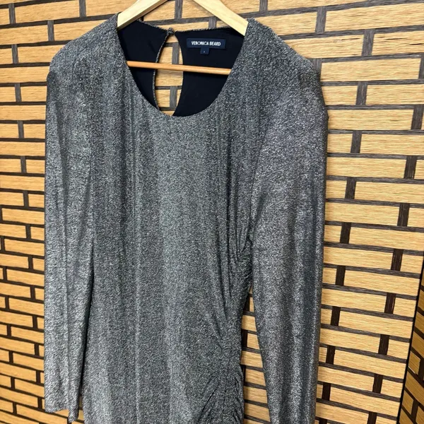 Veronica Beard‎ Cyrus Black Shimmer Dress Size Large - Image 3