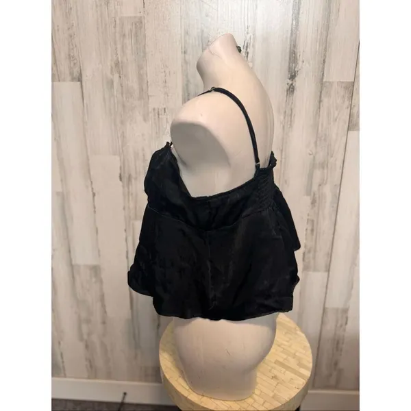 No Boundaries Y2K Black Lace Trim Cami Top XXL | Flowy Sheer Spaghetti Strap Coquette Tank - Image 2