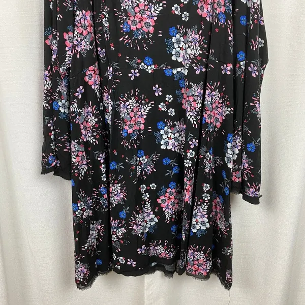 Torrid Black&Pink Floral Challis Mini Dress Sz.24W - Image 6