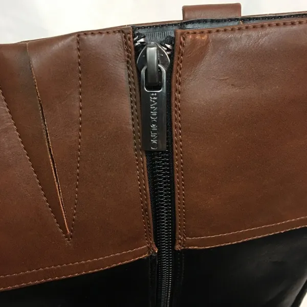 Bandolino Tall Black Brown Vegan Leather Buckle Zip Up Boot Size 61/2 - Image 5