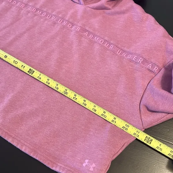 Under Armour Womens Loose Crop Hoodie Sweatshirt Pink XS‎ - Image 6