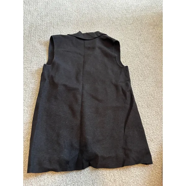 Marled Reunited Vest Small Charcoal Double‎ Breasted Knit Sleeveless Blazer - Image 7