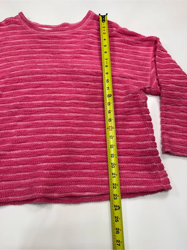 Escape 100% Cotton Fuchsia Textured Knit Pullover White Size M - Image 3