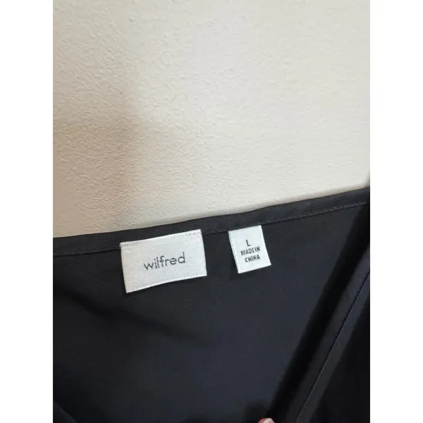Aritzia Wilfred Only Slip Satin Midi Dress Black sz L LBD - Image 5